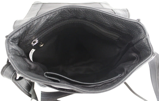 Quality Full Grain Hunter Leather Shoulder/Crossbody Bag. Style No: 51020.