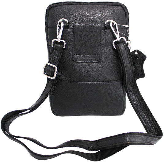 Quality Full Grain Hunter Leather Shoulder/Crossbody Bag. Style No: 51019.