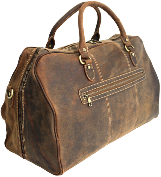Weekender Bag, Large Travel Duffel Bag Genuine Leather, Carry on Overnight Bag.