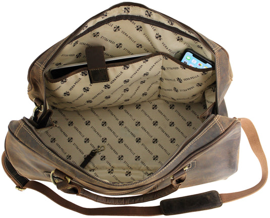 Weekender Bag, Large Travel Duffel Bag Genuine Leather, Carry on Overnight Bag.