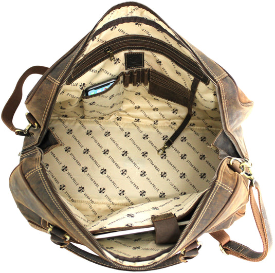 Weekender Bag, Large Travel Duffel Bag Genuine Leather, Carry on Overnight Bag.