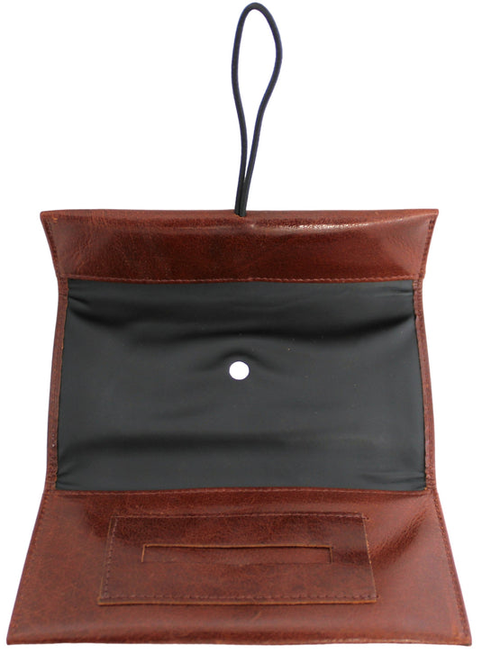 Quality Full Grain Leather Tobacco Pouch. Colour: Brandy. Style No: 12037.