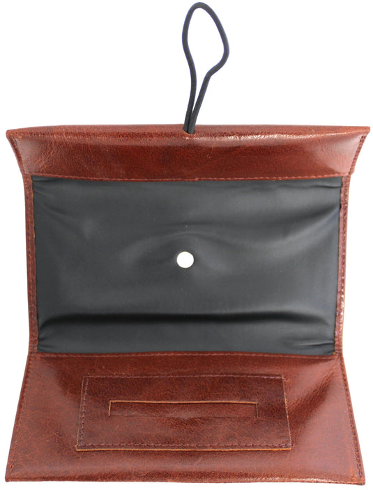 Quality Full Grain Leather Tobacco Pouch. Colour: Brandy. Style No: 12037.