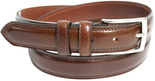 Hide & Chic Full Grain Stitched Leather Belt in Black & Brown. Style number 41009