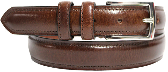 Hide & Chic Full Grain Stitched Leather Belt in Black & Brown. Style number 41009