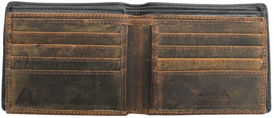 RFID Genuine Leather Wallet. Colours: Black or Brown. Style No: 11043