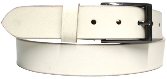 Quality Full Grain Leather Belt. Colour: White. Style No: 41011.