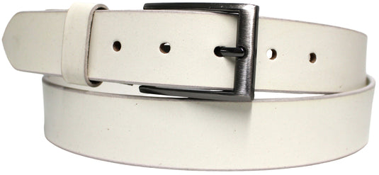 Quality Full Grain Leather Belt. Colour: White. Style No: 41011.