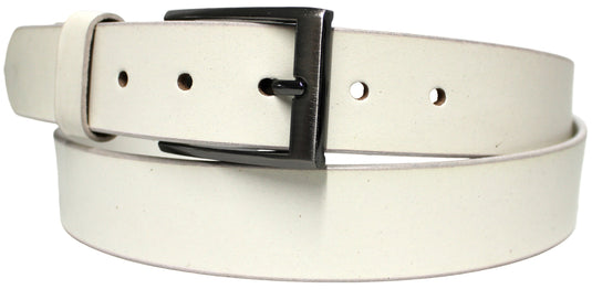 Quality Full Grain Leather Belt. Colour: White. Style No: 41011.