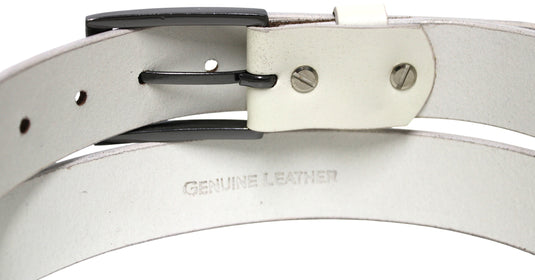 Quality Full Grain Leather Belt. Colour: White. Style No: 41011.