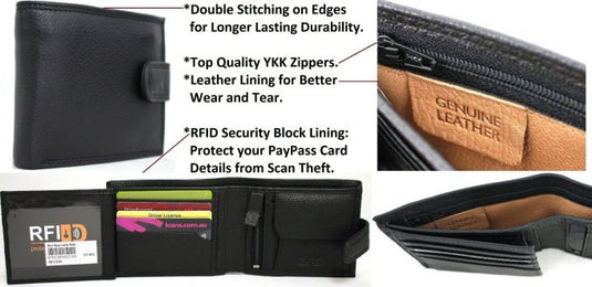 Quality Full Grain Cow Hide Leather Wallet. Style: 11020 Hide & Chic