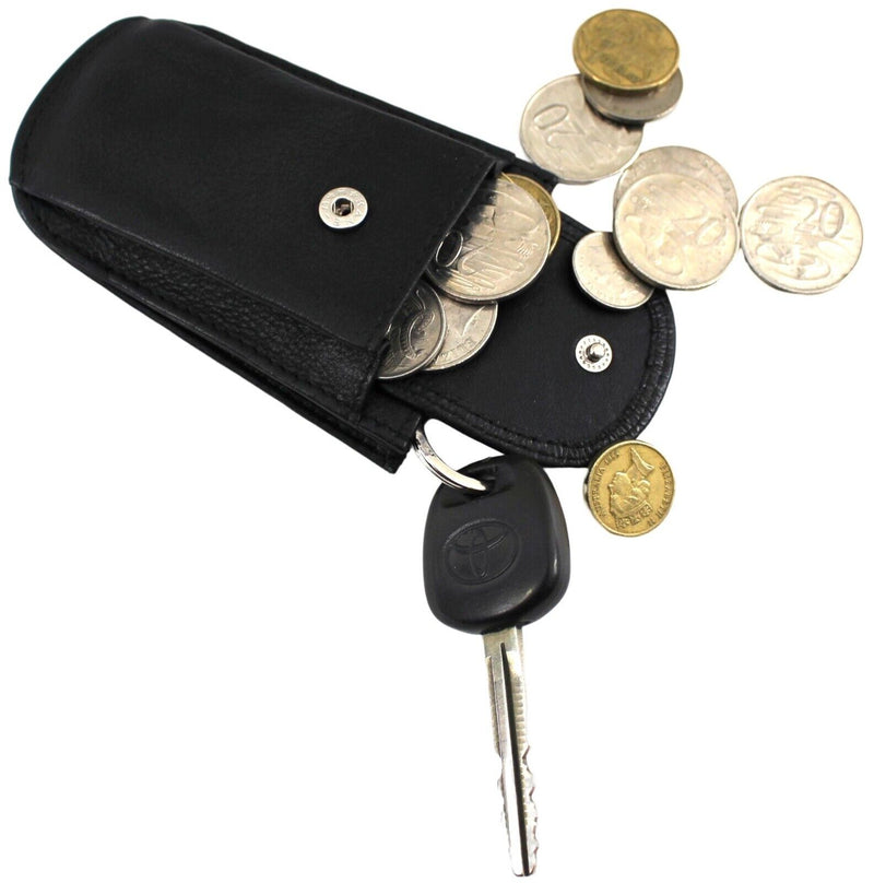 Quality Full Grain Cow Hide Leather Coin Purse / Key Ring. Style: 11042 Hide & Chic