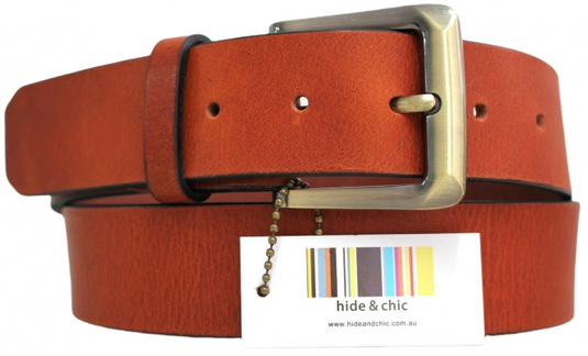 Hide & Chic Full Grain Leather Belt.  38 mm wide Style: 41005