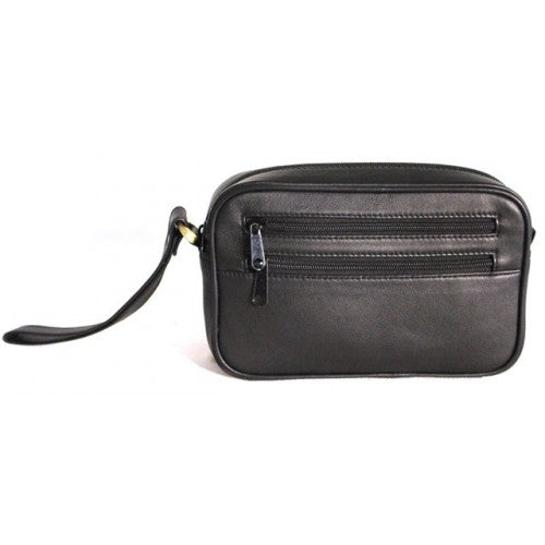 Black Full Grain Leather Mens Clutch Bag. Style No: 51012 Hide & Chic