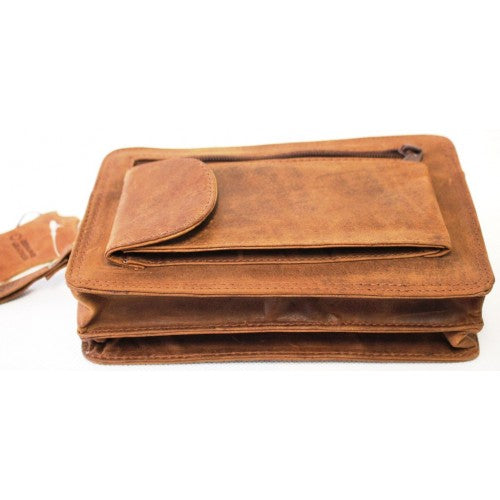 Hide & Chic Full Grain Hunter Leather Men’s Clutch Bag. Style No 52009
