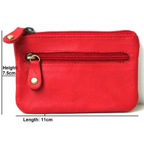 Quality Full Grain Cow Hide Leather Coin Purse. Style No 12018. Hide & Chic