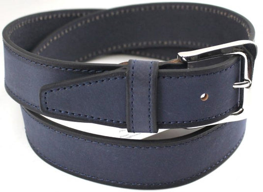 Hide & Chic Full Grain Leather Men’s Belt. Colour: Navy. Style 41024