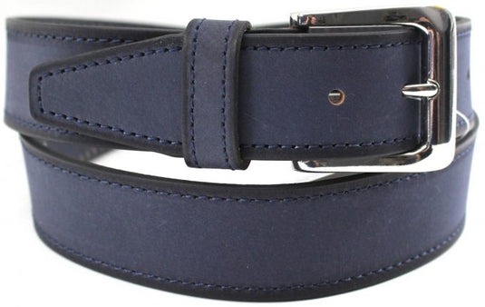 Hide & Chic Full Grain Leather Men’s Belt. Colour: Navy. Style 41024