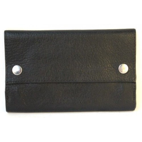 Tobacco Full Grain Leather Pouch. Black. Style number 11048 (Florentino Leather Hide & Chic)