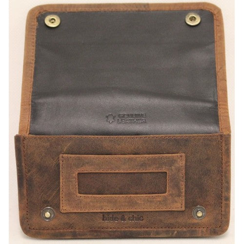 Full Grain Cow Hide Hunter Vintage Leather Tobacco Pouch. Style: 12033 Hide & Chic