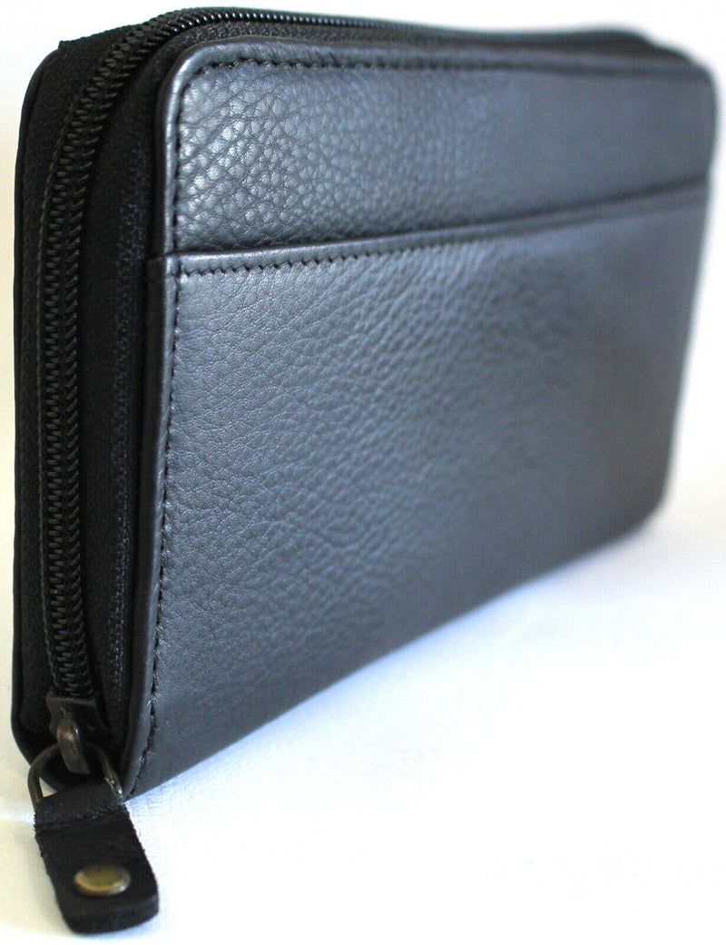 Quality Full Grain Genuine Leather Purse. SE1997. Black.