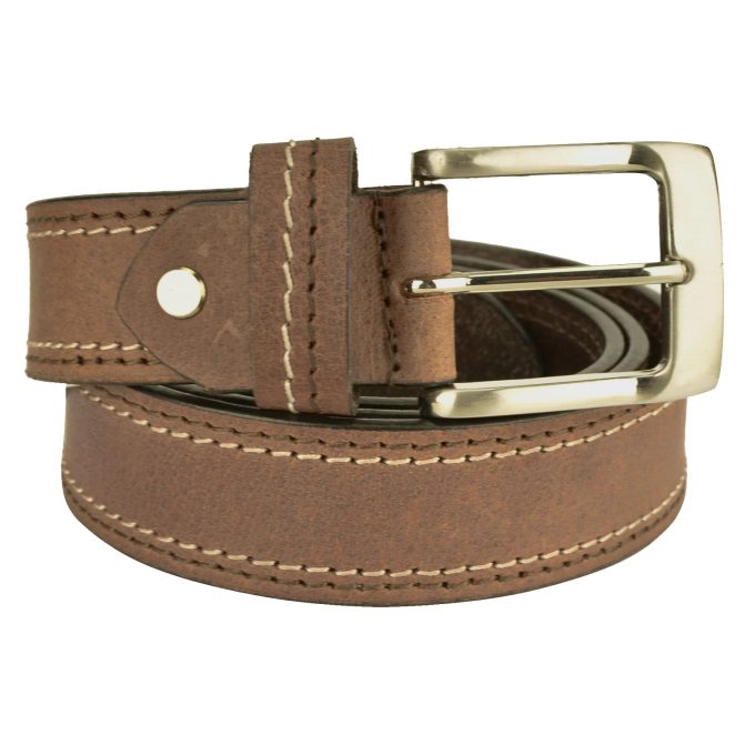 Hide & Chic Full Grain Leather belt with silver nickel buckle. Style No: 44012