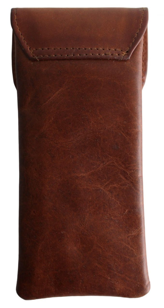 Glasses Case with Genuine Leather and Padding. Colours: Black, brown and red. Style: 11036 Hide & Chic