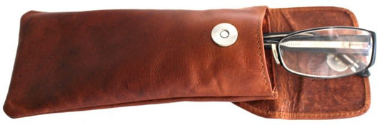Glasses Case with Genuine Leather and Padding. Colours: Black, brown and red. Style: 11036 Hide & Chic