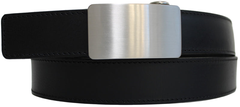 hide & chic Men's Leather Ratchet Dress Belt with Automatic Sliding Buckle 41028