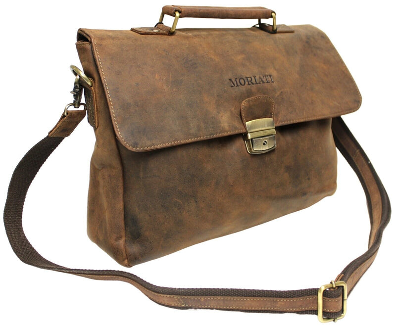 Full Grain Hunter Leather Messenger / Shoulder Bag. Colours: Brown, Hunter or Honey. Style No: MR502401